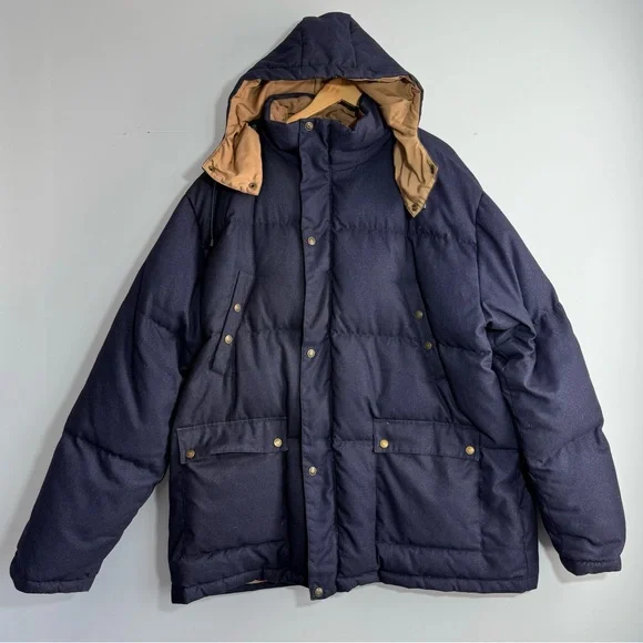 Schott NYC Down Filled Hooded Puffer Parka Jacket Men's Navy Size 3XL 9040D - Picture 5 of 16